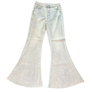 High Rise Flare Jeans Size 28 Light Wash Y2K Festival Retro Boho